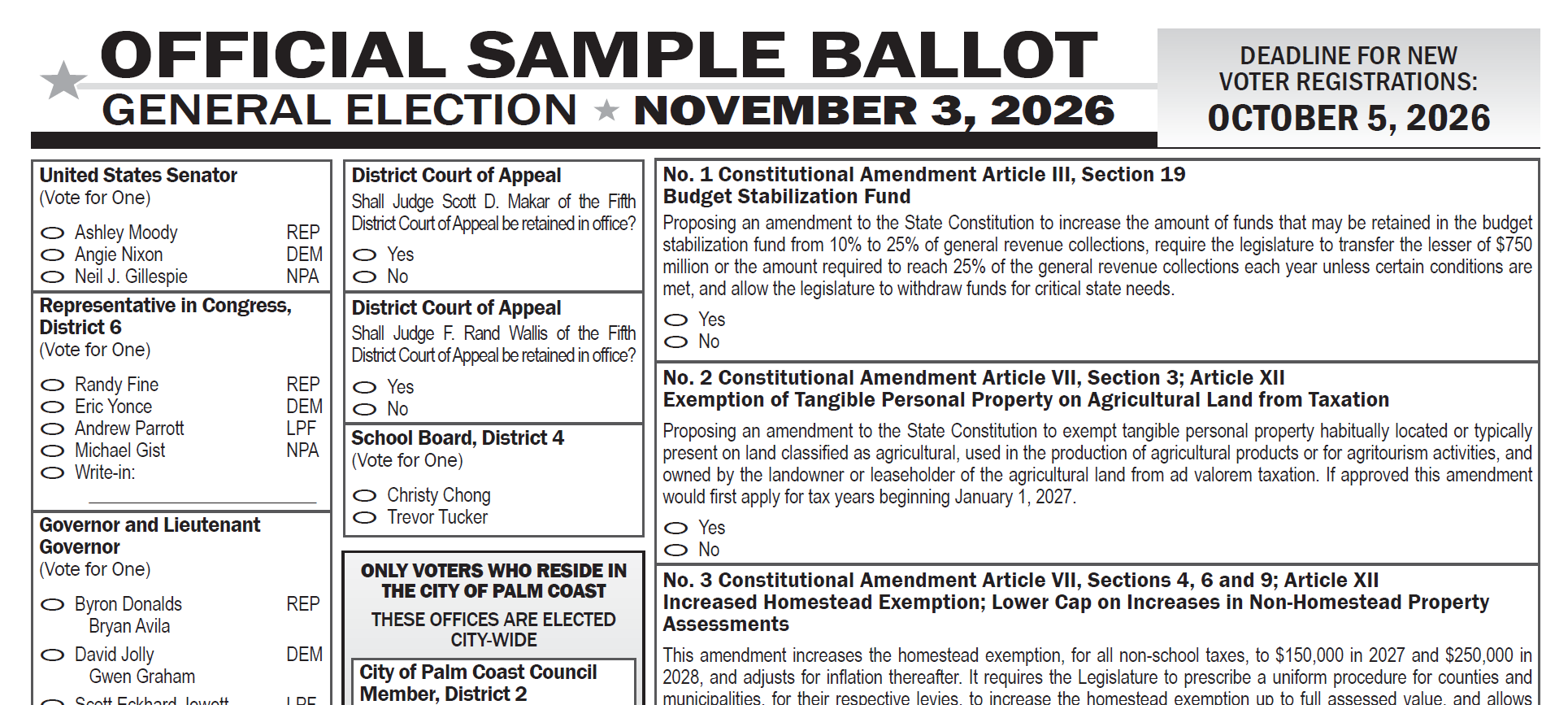 2026 Primary Sample Ballot